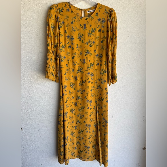 NWOT REFORMATION Carolena Floral-Print Georgette Midi Dress - Picture 3 of 7